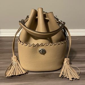 Coach Lora Bucket Bag with Whipstitch in Taupe